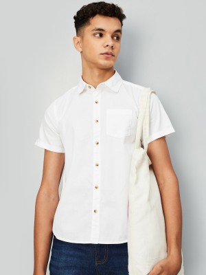 MAX Boys Solid Casual White Shirt