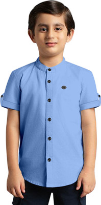 HG TAX Boys Solid Casual Light Blue Shirt