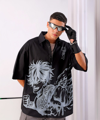 The Indian Garage Co. Men Graphic Print Casual Black Shirt