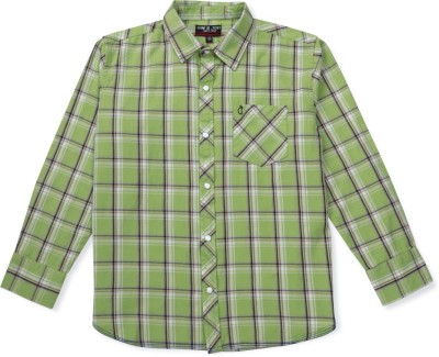 GINI & JONY Baby Boys Checkered Casual Light Green Shirt