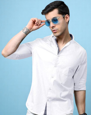LAXMI TRENDING Men Solid Casual White Shirt