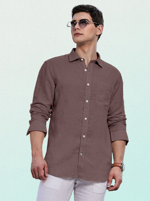 Yanthi Store Men Solid Casual Maroon Shirt