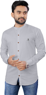 Moonlight Men Solid Casual Grey Shirt