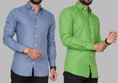METRONAUT Men Solid Casual Multicolor Shirt(Pack of 2)