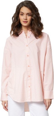 The Souled Store Women Solid Casual Pink Shirt