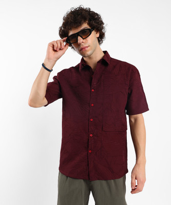 CAMPUS SUTRA Men Dyed/Ombre Casual Red Shirt