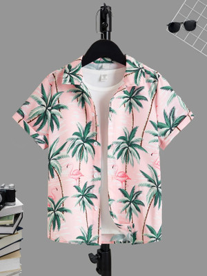 Styleconnect Boys Solid Casual Pink Shirt