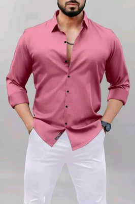 UNNATI TRENDS Men Solid Formal Pink Shirt