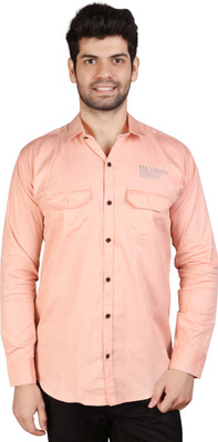 Lyphy Enterprise Men Solid Casual Pink Shirt
