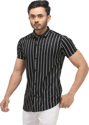 Z Axis Men Striped Casual Black Shirt