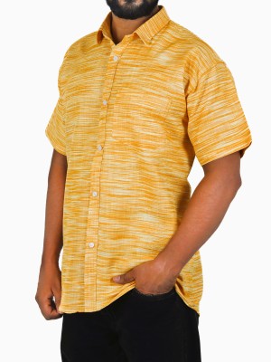 Auzanoor Collection Men Self Design Casual Yellow Shirt