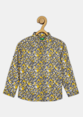 United Colors of Benetton Boys Printed Casual Yellow Shirt