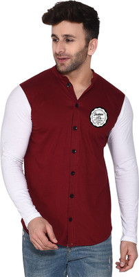 Blisstone Men Printed Casual Maroon Shirt