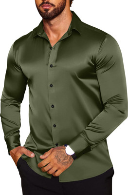 ZARTHA Men Solid Casual Green Shirt