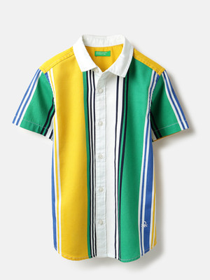 United Colors of Benetton Boys Color Block Casual Multicolor Shirt
