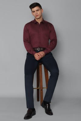 LOUIS PHILIPPE Men Solid Formal Maroon Shirt