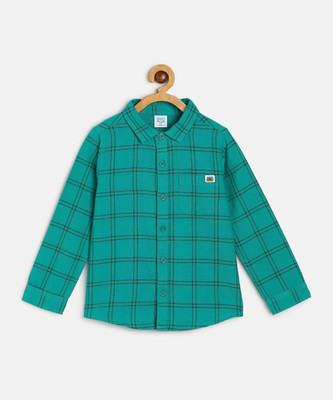MINI KLUB Boys Printed Casual Light Blue, Black Shirt