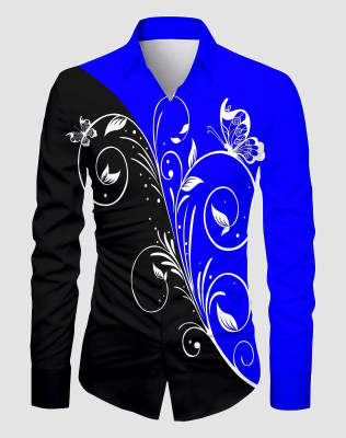 AviraEnterprise Men Printed Casual Blue Shirt
