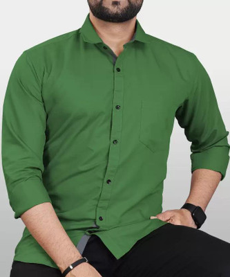 Jumii Enterprise Men Solid Formal Green Shirt