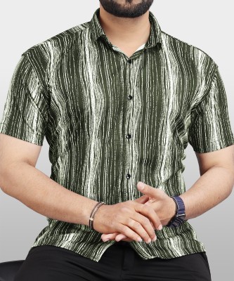 VeBNoR Men Printed Casual Green Shirt