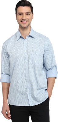 COLORPLUS Men Printed Casual Blue Shirt