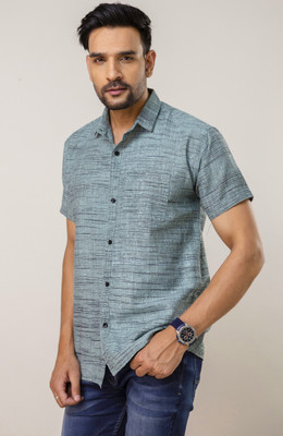 METRONAUT Men Self Design Casual Grey Shirt