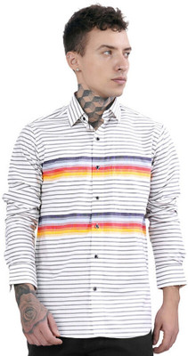 HOC Men Striped Casual Multicolor Shirt