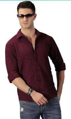 Balkrishna Creation Men Solid Casual Maroon Shirt