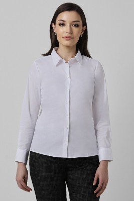 VAN HEUSEN Women Solid Casual White Shirt