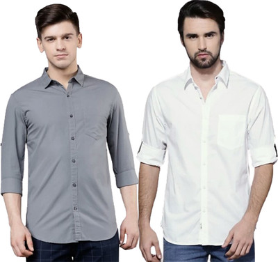 Modernity Men Solid Casual Multicolor Shirt(Pack of 2)