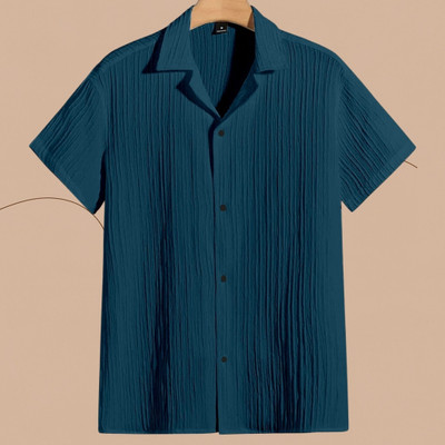 Nita creation Men Self Design, Striped Formal Gold Shirt