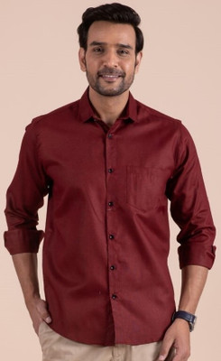 Sudan Men Solid Party Red Shirt