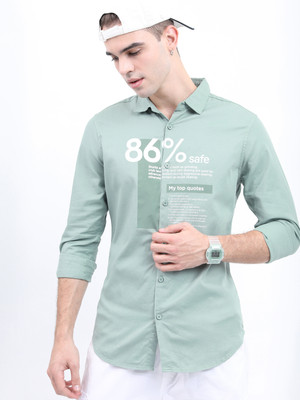 HIGHLANDER Men Printed Casual Grey Shirt
