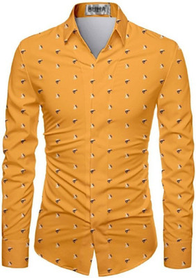 UGAM ENTERPRISE Men Printed Casual Yellow Shirt