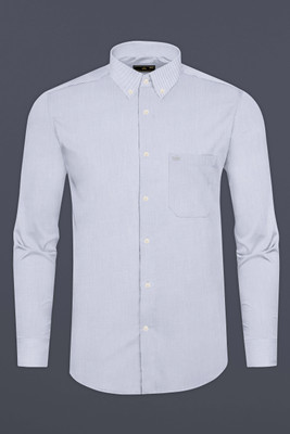 french crown Men Striped Formal Purple Shirt