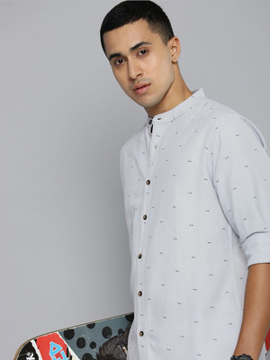 R.Code by The Roadster Life Co. Men Printed Casual Grey Shirt