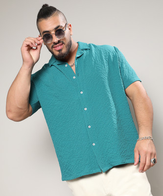Instafab Plus Men Striped Casual Blue Shirt