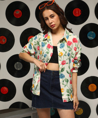CAMPUS SUTRA Women Floral Print Casual Yellow Shirt