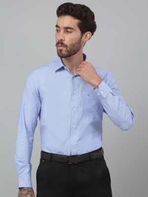 CANTABIL Men Solid Formal Blue Shirt