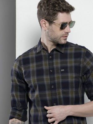 The Indian Garage Co. Men Checkered Casual Blue Shirt