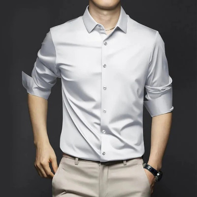 Sam Unique Man Men Solid Formal White Shirt