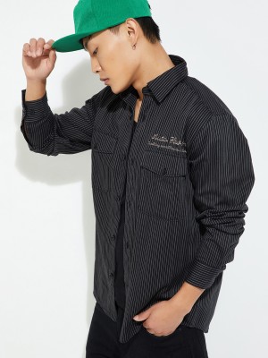 MAX Men Printed Casual Black Shirt