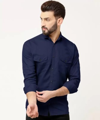 EMTY FASHION Men Solid Casual Black Shirt