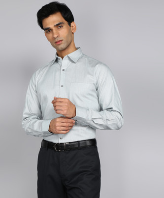 Raymond Men Self Design Formal Grey Shirt