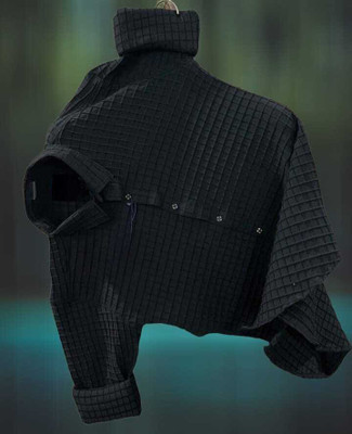 Vrunda tavi Men Self Design Casual Black Shirt