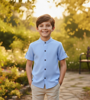 Zarila Boys Solid Casual Light Blue Shirt