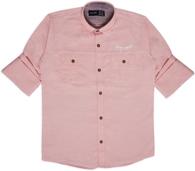 CAVIO Boys Solid Casual Pink Shirt