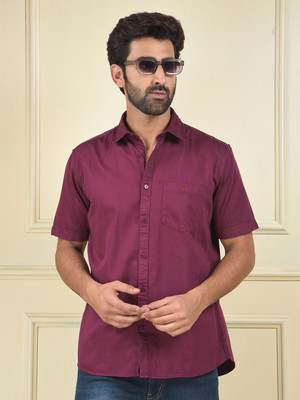 CRIMSOUNE CLUB Men Self Design Casual Maroon Shirt