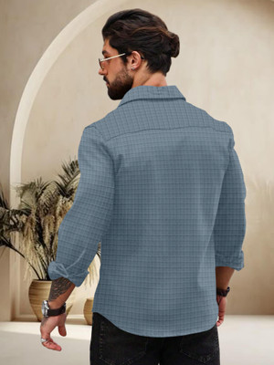 JD EVENTS MANAGEMENT Men Solid Casual Grey Shirt