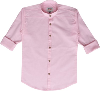 Cay Boys Solid Casual Pink Shirt